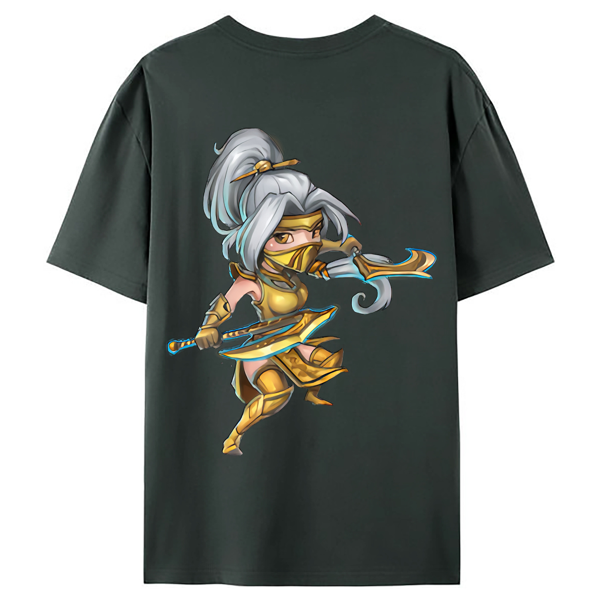 （画像用） リーグ・オブ・レジェンド League of Legends LOL 綿100％ メンズ半袖Tシャツ（バックプリント） 通気性